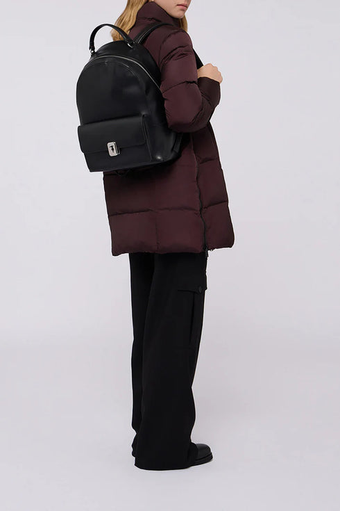 Σακίδιο πλάτης δερμάτινο Trussardi WBZ02L10-033 μαύρο