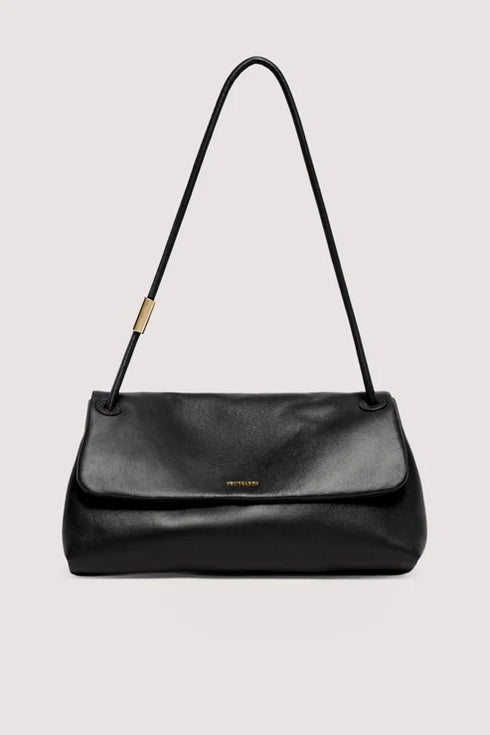 Τσάντα ώμου δερμάτινη Orbita Medium Trussardi WBC07L13-033 μαύρο