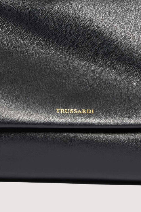 Τσάντα ώμου δερμάτινη Orbita Medium Trussardi WBC07L13-033 μαύρο