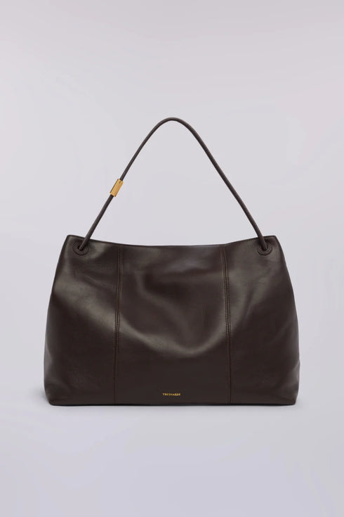 Τσάντα ώμου δερμάτινη Trussardi WBB05L13-023 καφέ