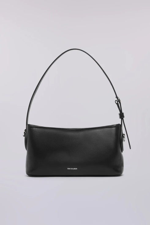 Τσάντα ώμου δερμάτινη Trussardi WBS06L13-033 μαύρο