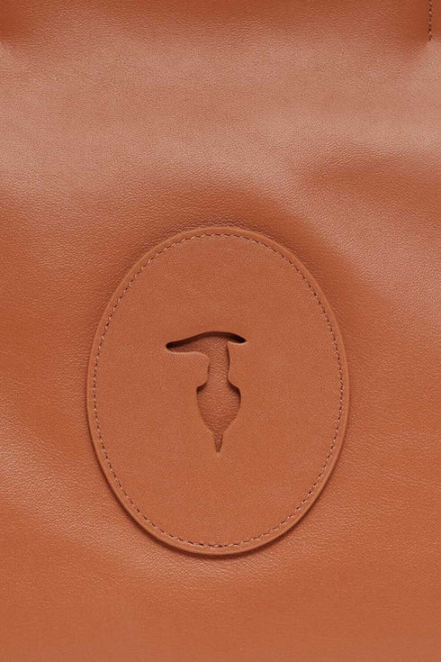 Τσάντα ώμου δερμάτινη Trussardi WBC08L11-022 ταμπά