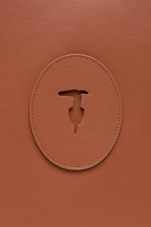 Τσάντα ώμου δερμάτινη Trussardi WBB03L11-022 ταμπά