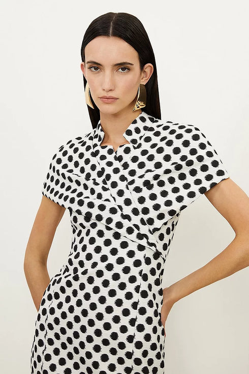 Φόρεμα μίντι Karen Millen BKK18524 μαύρο/λευκό