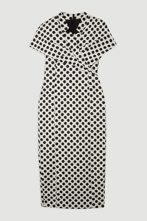 Φόρεμα μίντι Karen Millen BKK18524 μαύρο/λευκό