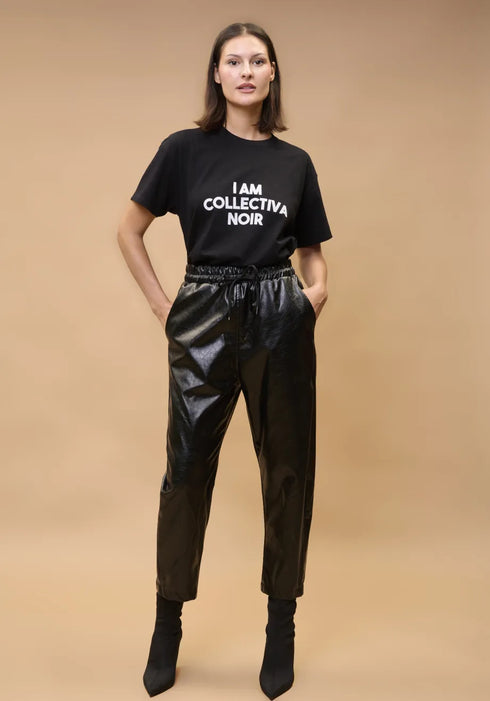 Παντελόνι δερματίνη Charlot Collectiva Noir CN141H14LEA μαύρο