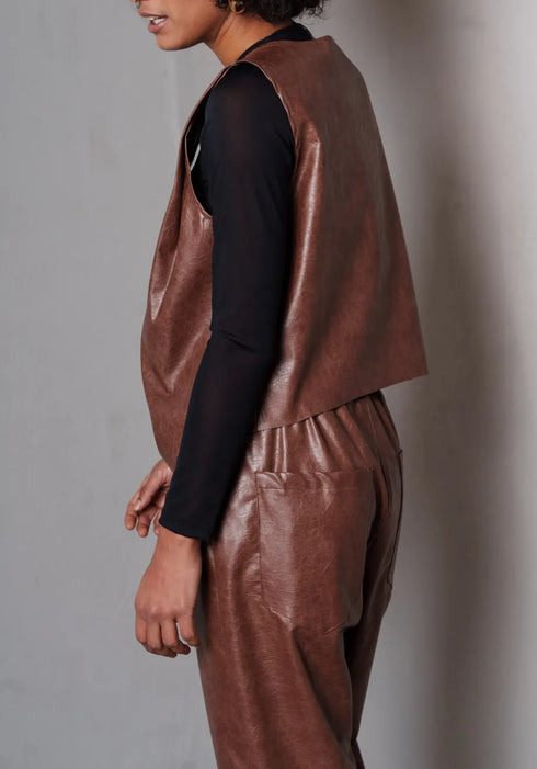 Παντελόνι δερματίνη Charlot Collectiva Noir CN141H14LEA κάμελ