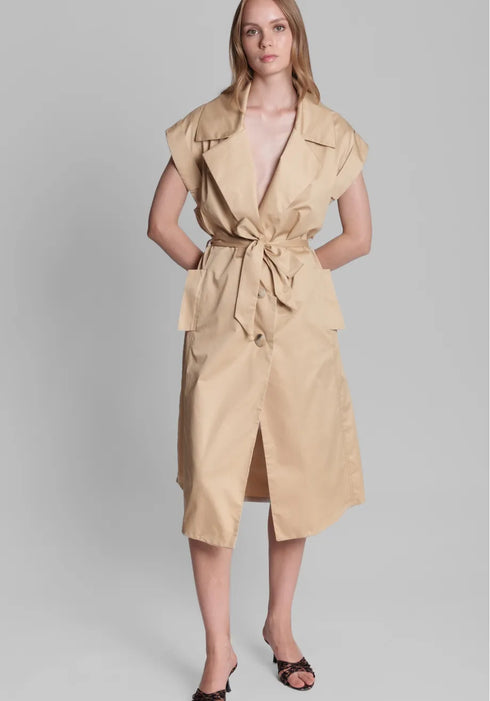 Φόρεμα trench dresscoat Della Collectiva Noir CN140G13POP μπεζ