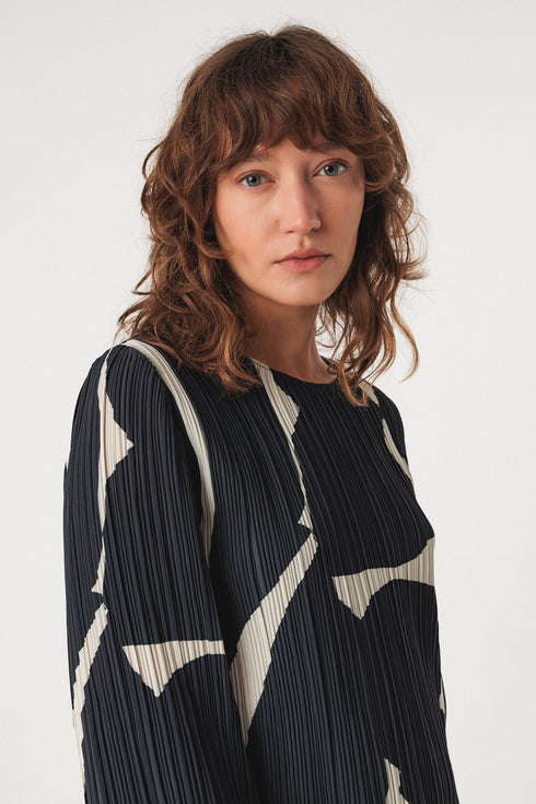 Τοπ πλισέ Elbira SKFK WSH00627 μαύρο/άσπρο