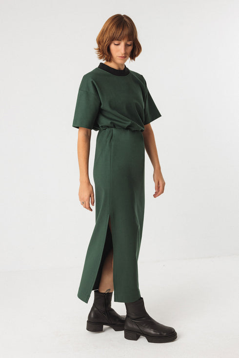 Φούστα μάξι μοντάλ SKFK WSK00673 πράσινο σκούρο