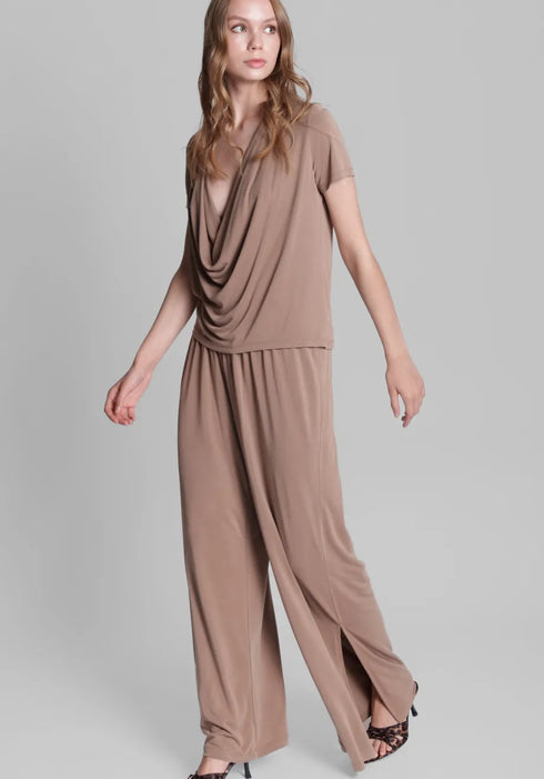 Παντελόνα ψηλόμεση Collectiva Noir CN140A01CPR μπεζ