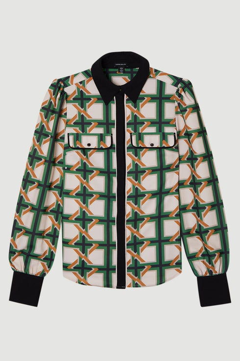 Πουκάμισο Karen Millen BKK23544 εκρού