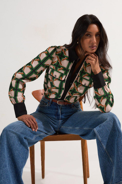 Πουκάμισο Karen Millen BKK23544 εκρού