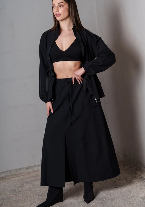 Φούστα μάξι Jupiter Collectiva Noir CN141J01RPS μαύρο