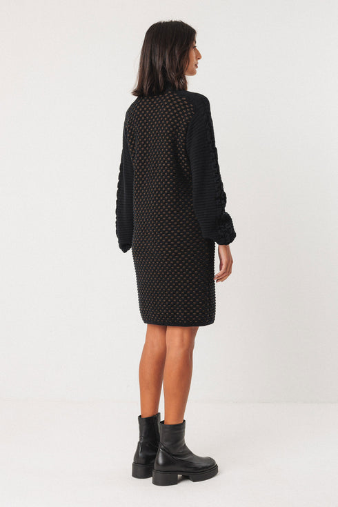 Φόρεμα οργανικό βαμβάκι Kaliope-gots SKFK WDR01529 μαύρο