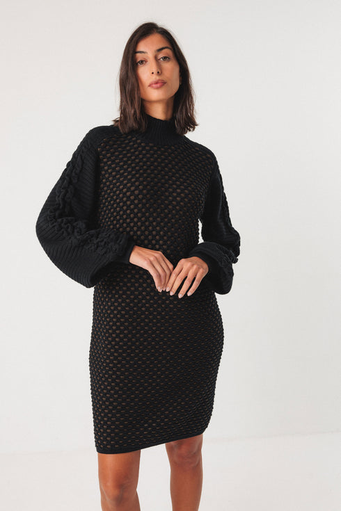 Φόρεμα οργανικό βαμβάκι Kaliope-gots SKFK WDR01529 μαύρο