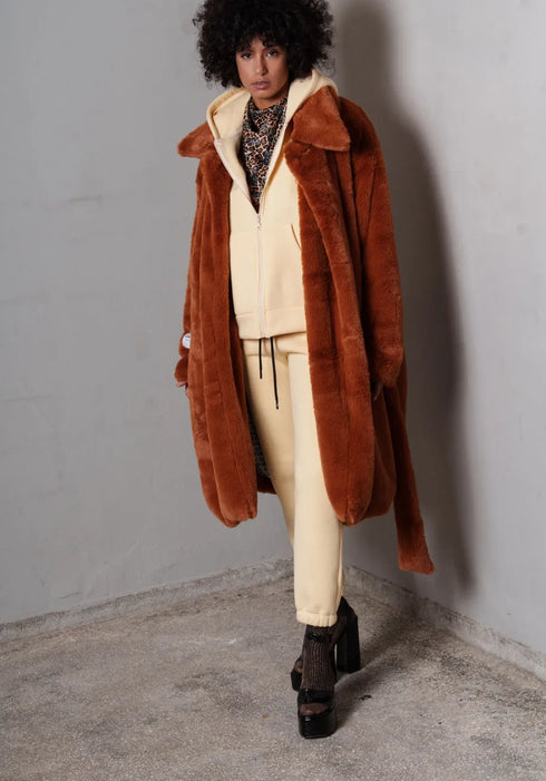 Γούνα οικολογική London Fur Collectiva Noir CN141Y01FUR καφέ