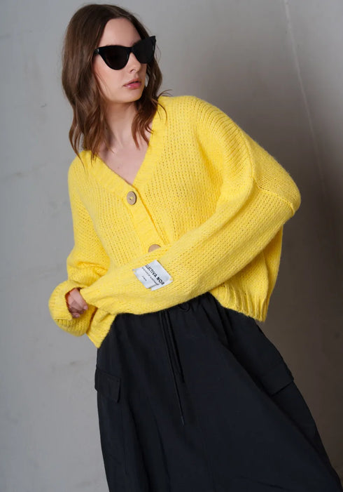 Ζακέτα No3 Cherry Cardigan Collectiva Noir CN141G07KNT κίτρινο