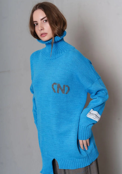 Πουλόβερ No6 No cut logo Collectiva Noir CN141G10KNT μπλε