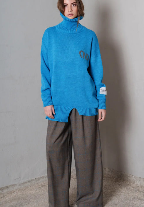 Πουλόβερ No6 No cut logo Collectiva Noir CN141G10KNT μπλε