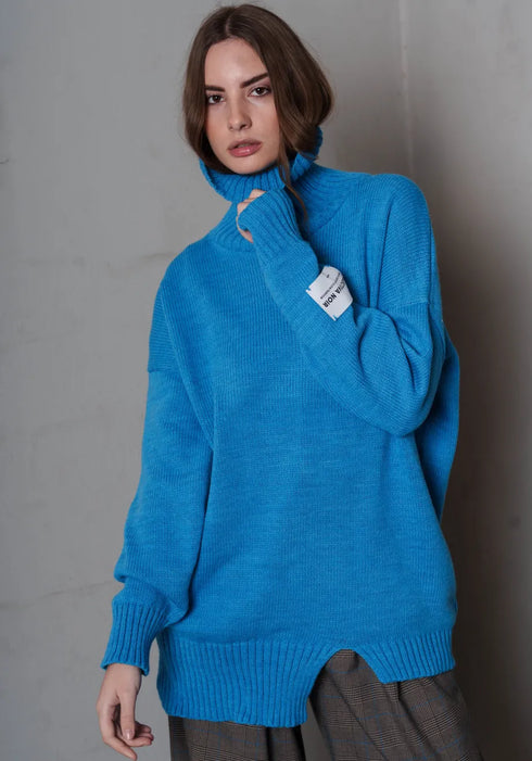 Πουλόβερ No6 No cut logo Collectiva Noir CN141G10KNT μπλε