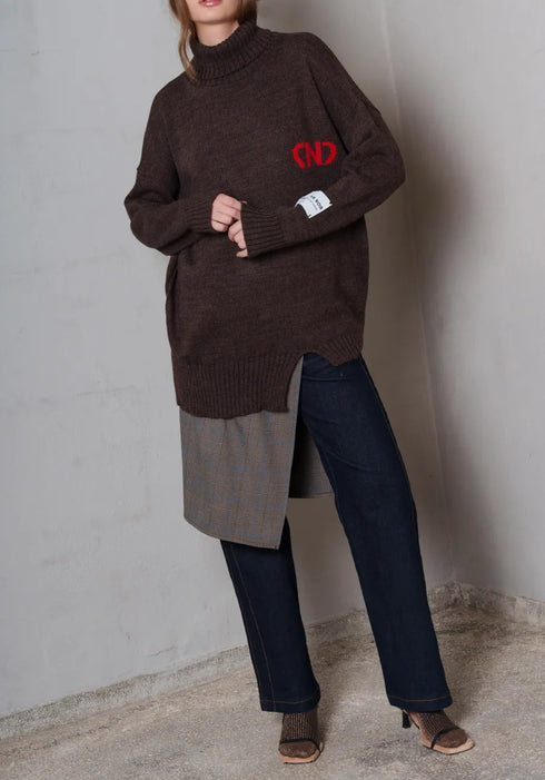 Πουλόβερ No6 No cut logo Collectiva Noir CN141G10KNT καφέ