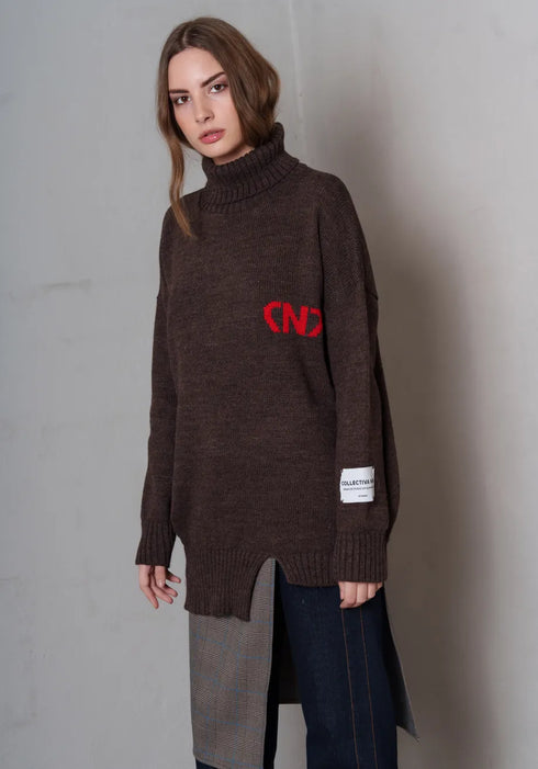 Πουλόβερ No6 No cut logo Collectiva Noir CN141G10KNT καφέ