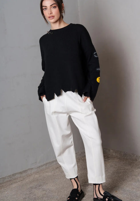 Πουλόβερ No8 Pins Top Collectiva Noir CN141G12KNT μαύρο