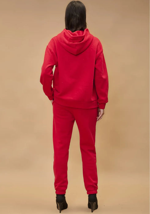 Παντελόνι fleece φόρμα Collectiva Noir CN141A03FFL κόκκινο