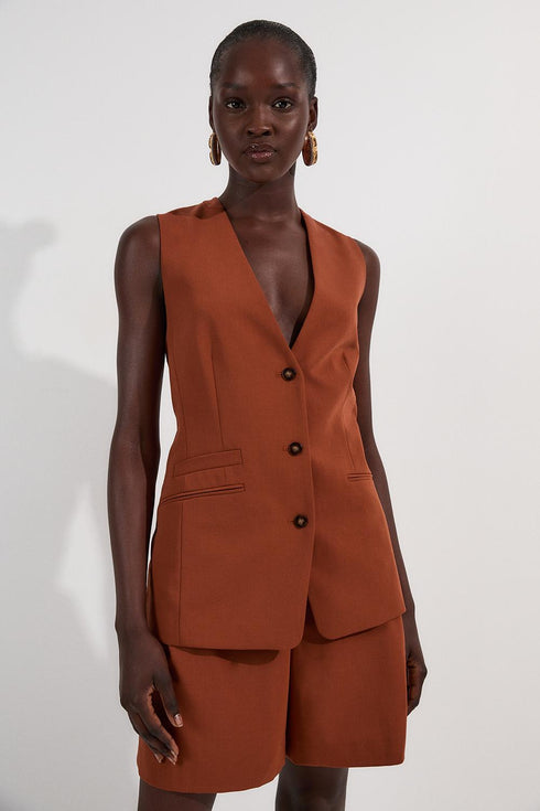 Γιλέκο Karen Millen BKK24847 κεραμιδί