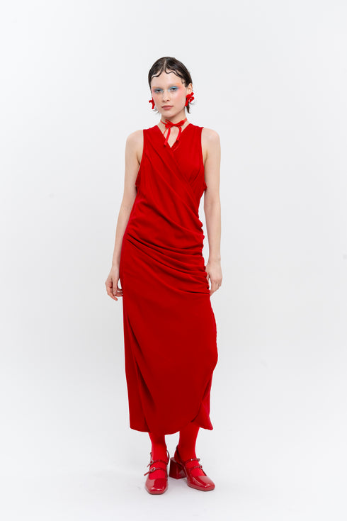 Φόρεμα Vino Drape Klelia Andrali Κόκκινο