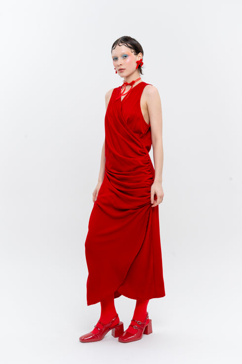 Φόρεμα Vino Drape Klelia Andrali Κόκκινο