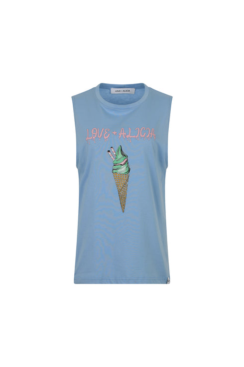 Τοπ Ice Tank Love+Alicia 421320 γαλάζιο