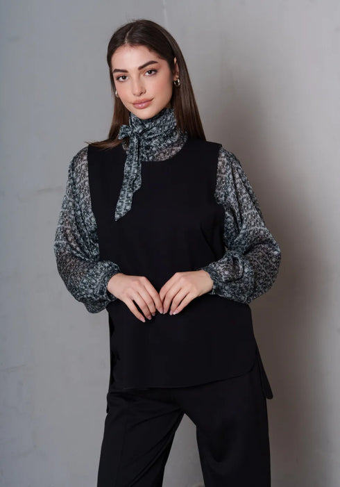 Τοπ Teria Vest Collectiva Noir CN141F09PNT μαύρο