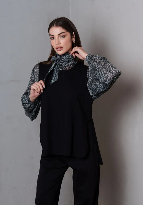 Τοπ Teria Vest Collectiva Noir CN141F09PNT μαύρο