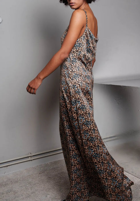 Φόρεμα slip μάξι σατέν Tulia Collectiva Noir CN141R05SAP καφέ