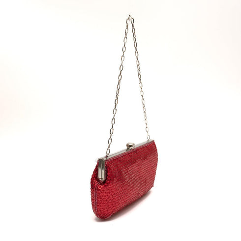 Βραδινό τσαντάκι παγιέτα Drap κόκκινο