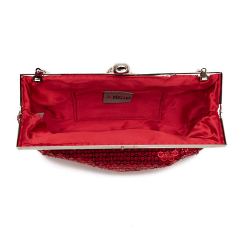 Βραδινό τσαντάκι παγιέτα Drap κόκκινο