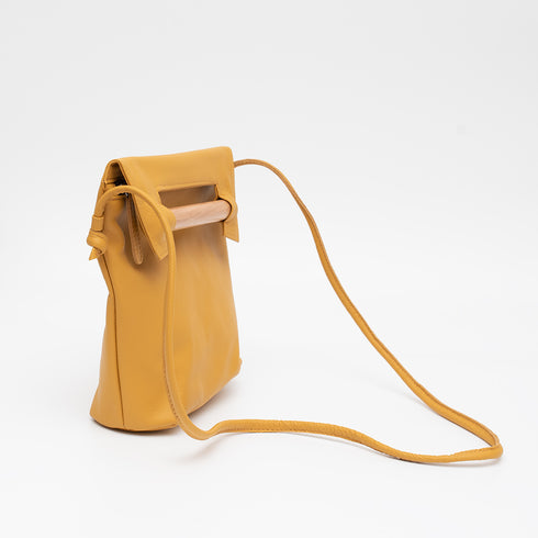 Hygge Τσάντα ώμου/χιαστί δερμάτινη by Meraki μουσταρδί