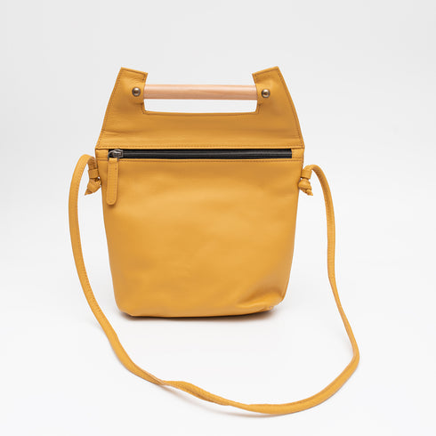 Hygge Τσάντα ώμου/χιαστί δερμάτινη by Meraki μουσταρδί