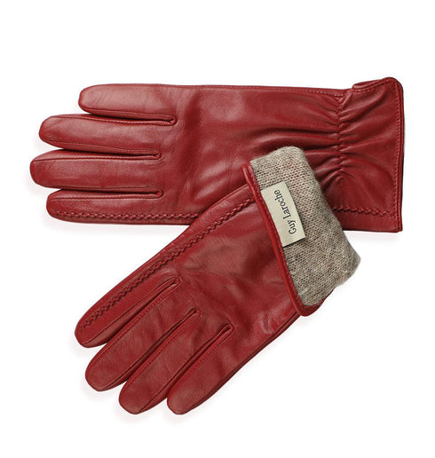 Δερμάτινα γυναικεία γάντια Guy Laroche 98862 κόκκινο