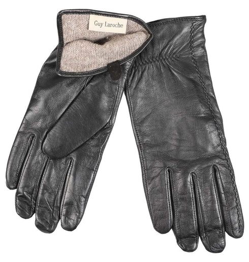 Δερμάτινα γυναικεία γάντια Guy Laroche 98862 μαύρο