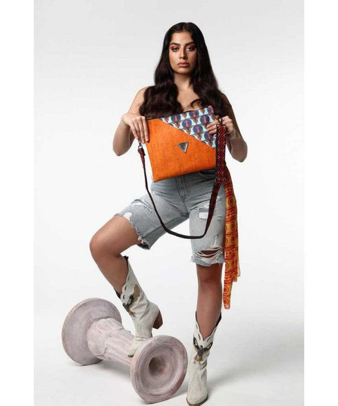 Silvia Τσάντα φάκελος/χιαστί Yfos πορτοκαλί