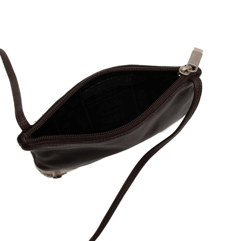 Βραδινό τσαντάκι δερμάτινο Renato Angi 422710 καφέ