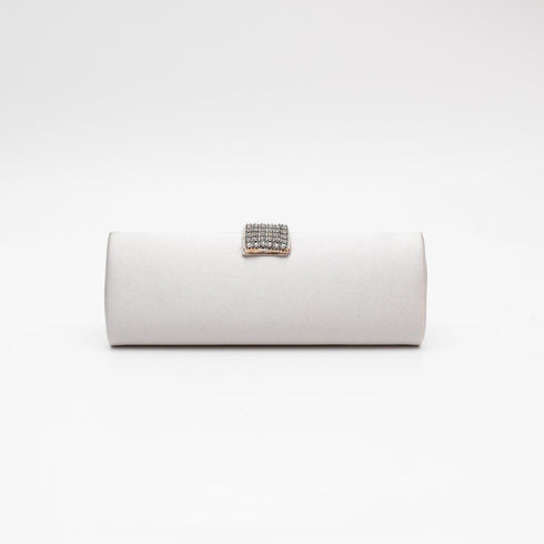 Βραδινό τσαντάκι ύφασμα Drap γκρι/ασημί