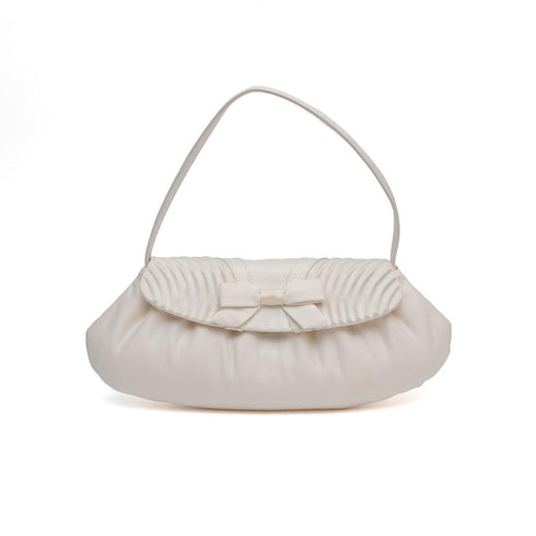 Βραδινό τσαντάκι ύφασμα Drap εκρού