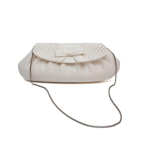 Βραδινό τσαντάκι ύφασμα Drap εκρού