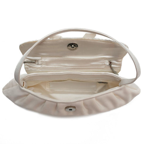 Βραδινό τσαντάκι ύφασμα Drap εκρού