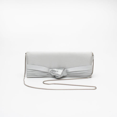 Βραδινό τσαντάκι ύφασμα Drap γκρι/ασημί