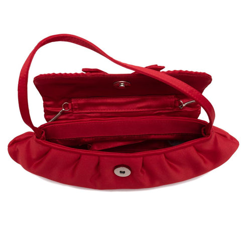 Βραδινό τσαντάκι ύφασμα Drap κόκκινο